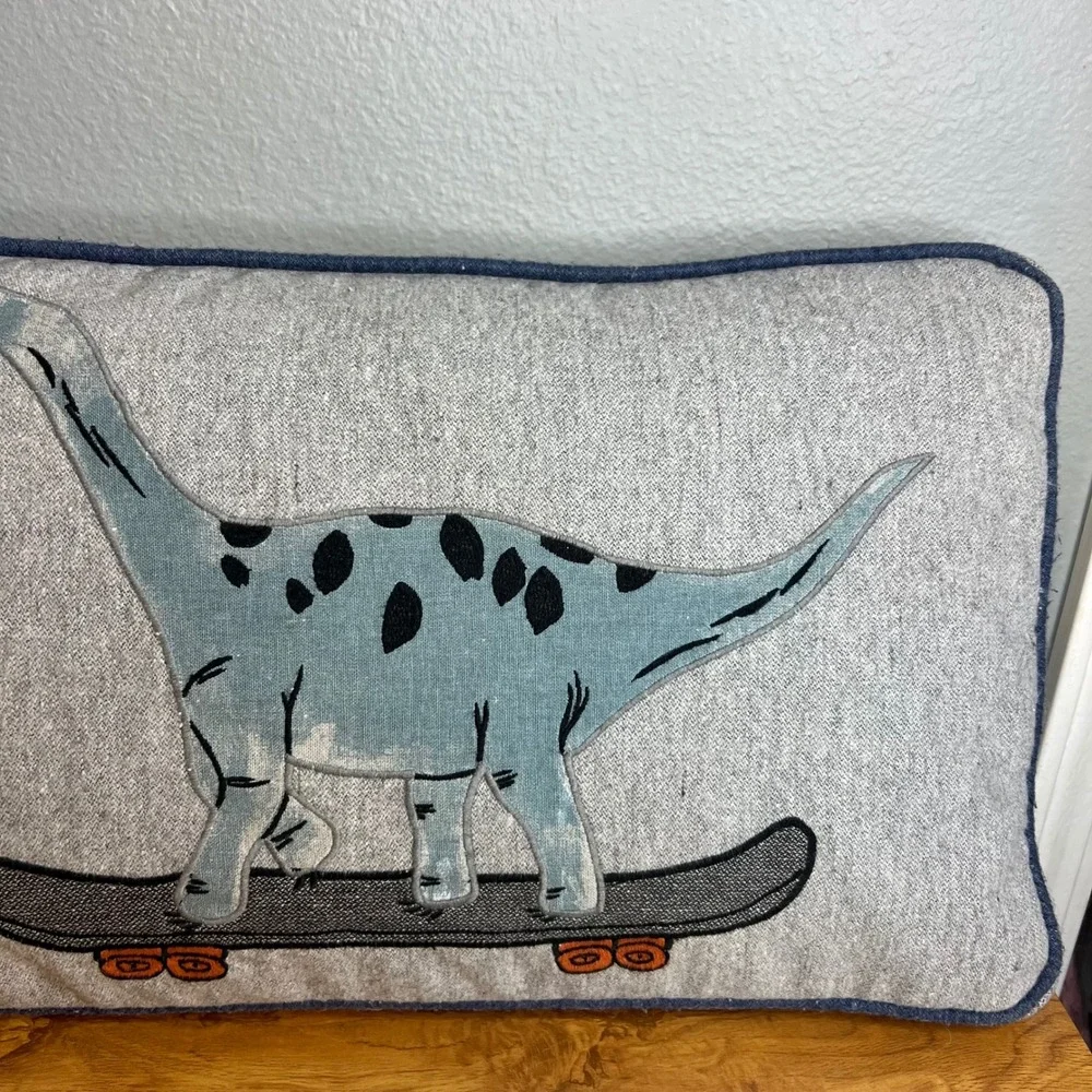 Restoration Hardware Baby & Child Dinosaur Skateboard Lumbar Pillow Feather Down
